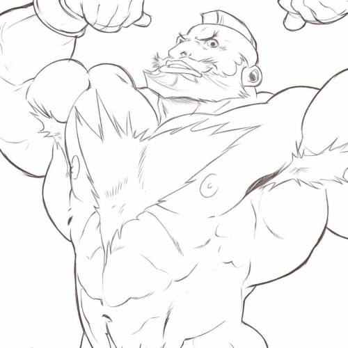 dizdoodz:  Zangief! #zangief #streetfighter #capcom #dizdoodz #sketch #bara #gay 