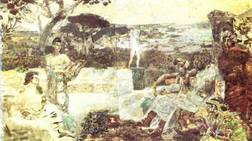 Italy. Scenes of ancient life. (Sketch for the curtain in Russian Private Opera), 1891, Mikhail Vrub