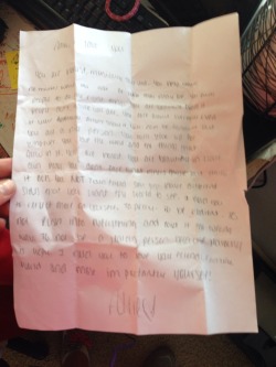 unrealisticmotives:  When I was in seventh grade, my therapist had me write a letter to myself about who I was and what I loved about myself. I just stumbled upon this letter after graduating from high school. It says.   &ldquo; Allie, I love you.  You