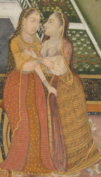powerfaliure:niramish:A painting of ladies in a garden - mid 18th century - Christies. oh to be