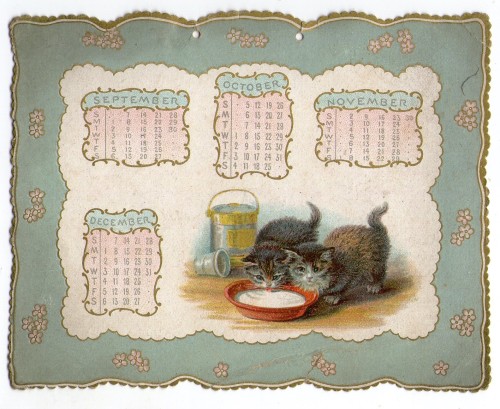 Attractive chromolithograph colour printed calendar 1902