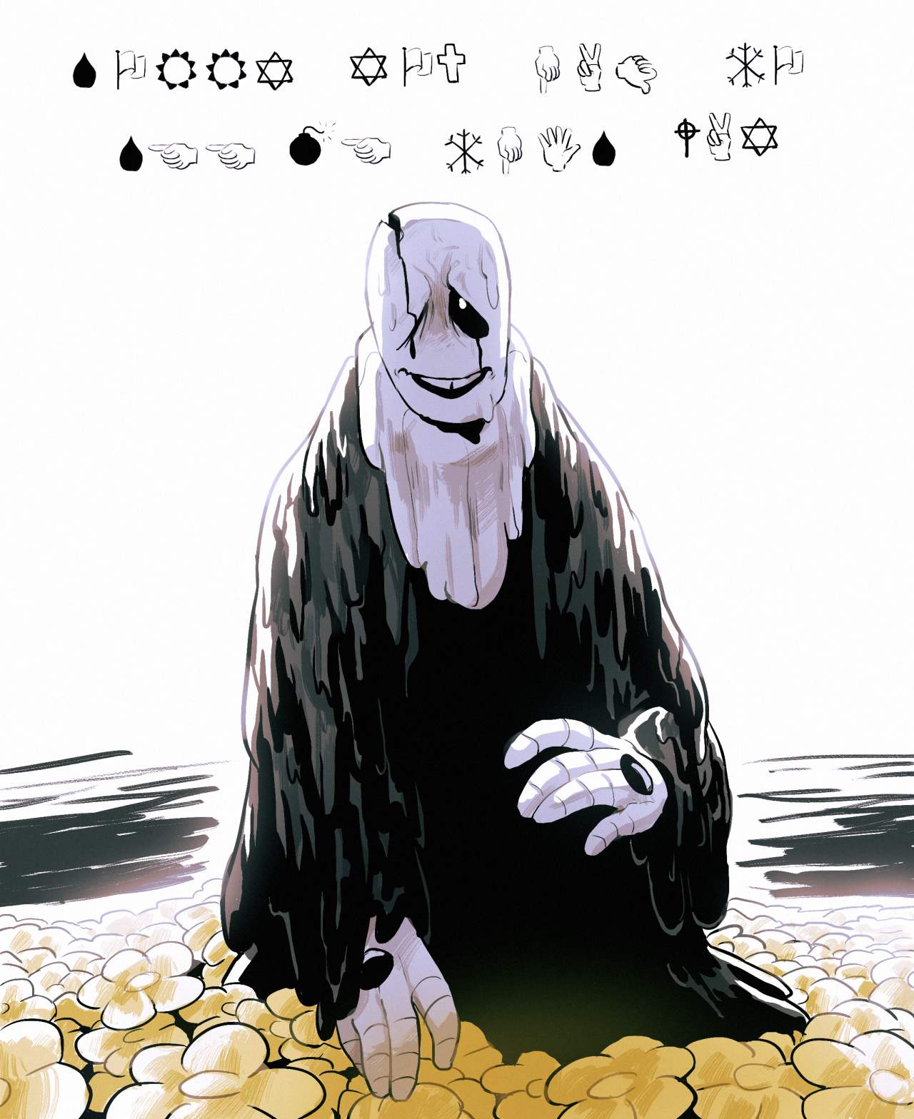 nostalgia-phantom:  moofrog:I had the idea that Gaster can try to communicate through