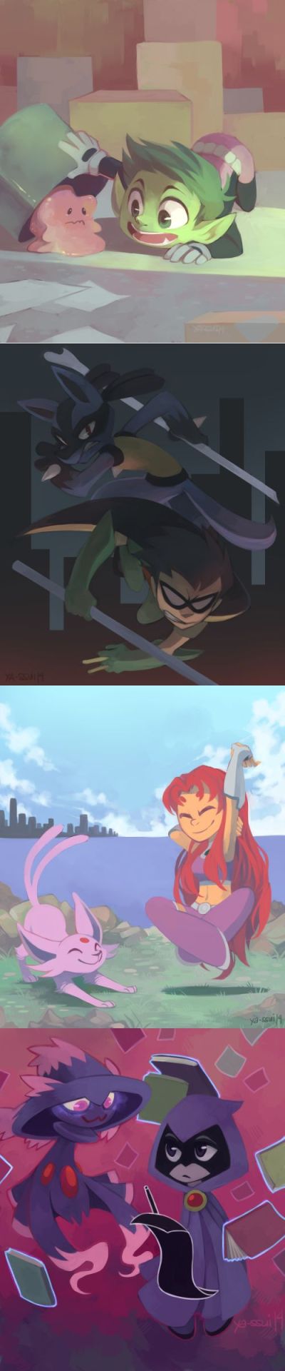 random-allusions:  Pokémon Teen Titans by Yassui