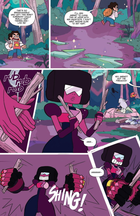 kaboomcomics:  NEW STEVEN UNIVERSE COMICS!!!!!!!! Ahem. Steven Universe and the Crystal Gems #1 hits comic shops next week, 3/16, so don’t miss out! The delightful team of Josceline Fenton and Chrystin Garland talk about the series on Newsarama. 