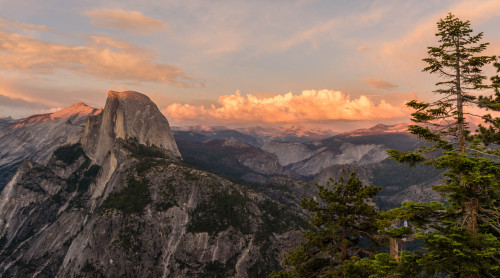 earthporn-org:Alpine Glow - last light of sunset on Half Dome, Yosemite (OC)