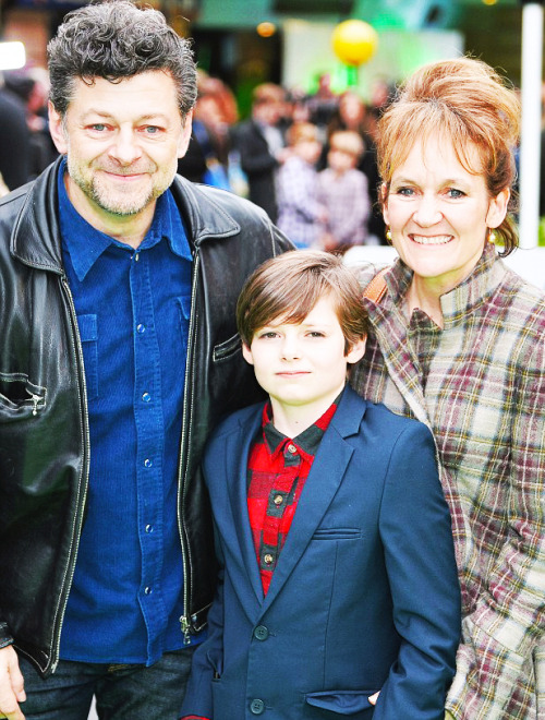 nowhollywood: Andy Serkis, Lorraine Ashbourne and their son Louis at the premiere of Shaun the Sheep