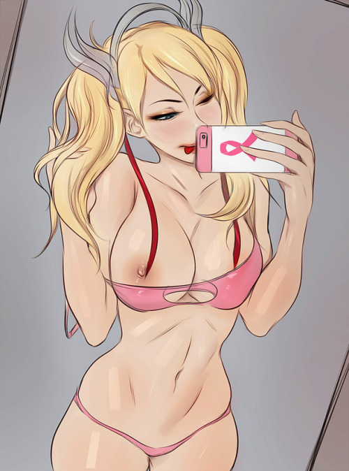 cherrygigart:  Mercy feeling cute today! Step up your game D.va!  Just something quick I did ye