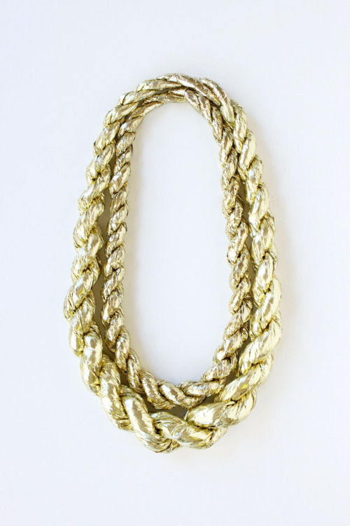 Gold rope necklace at Tanya Bonakdar Gallery