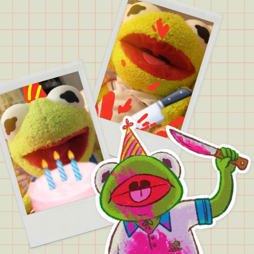 setsailslash: catgams:So here I am trying to explain where these Unhinged Baby Kermie stickers came 