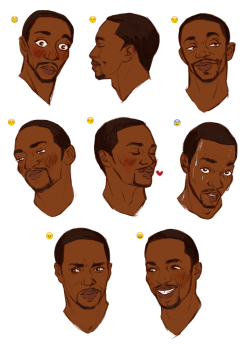 illustratedkate:  sam wilson + emoji expressions… i really like how the first and third ones came out! 