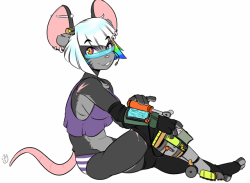 dirtyduckdraw:  W.I.P. (needs highlights n’ shades), of a tech mouse I was drawing, for fun, in a recent stream.