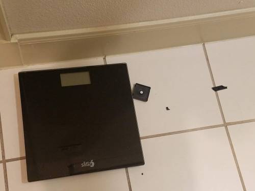 couchqueenie:I broke my scale! Idk if I got too fat for it or what! I wanted to get a new one, anyway. It always gives me a different reading, each time I step on it. My weight fluctuates, but not by 5 pounds from one day to the next! 😅