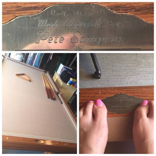 Bye bye Pool table. #tennis anyone? #isthatwhoithinkitis #footfetishnation #footlover #footmistress 