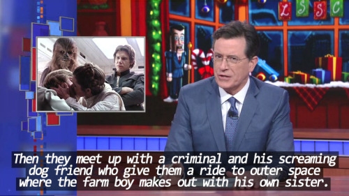 wookieekisses: sandandglass: Stephen Colbert explains Star Wars XD