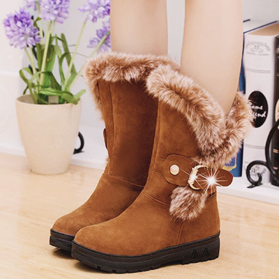 kaonoshi:Winter Suede Round Toe Warm Ankle BootsDiscount Code : purplehyacinth (20% off)