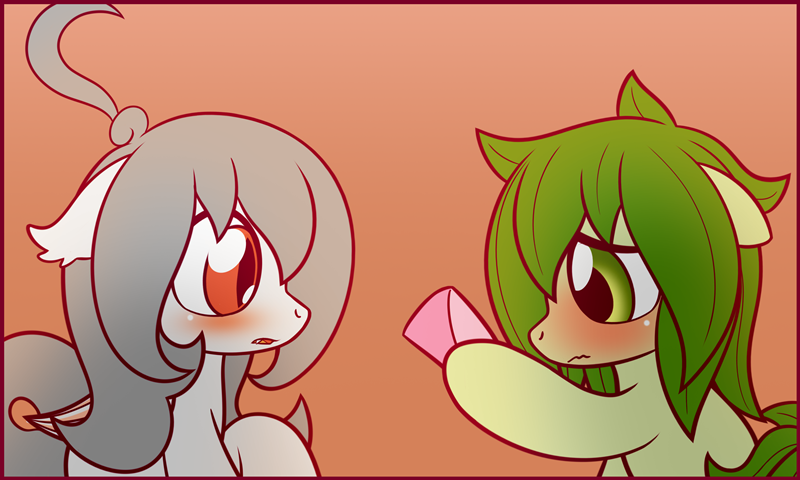 ask-laichi:“Yeh…” /)^w^(\ Chi and Flower under a tree. @askflowertheplantponi 