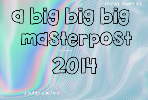 ehlectrify:  So these are just a bunch of useful websites and things for school and life basically. I hope they help you and that they make your 2014 a little bit easier. If something isn’t working or if you have any doubts, message me here or here. i