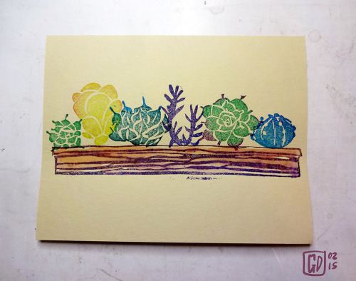 Succulent stamps, commissioned for a friend&rsquo;s succulent themed wedding. 