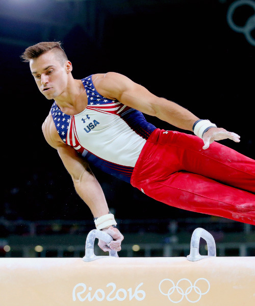 oliviergiroudd:  Samuel Mikulak of the United States during competition in the Artistic Gymnastics Men’s Team qualification on Day 1 of the Rio 2016 Olympic Games at Rio Olympic Arena on August 6, 2016 in Rio de Janeiro, Brazil. 