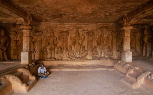 The Pallava cave at Rockfort Sri Thayumanaswamy, Tamil Nadu, photo by Jayaraj TP