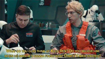 sizvideos:  Kylo Ren goes undercover amongst the Starkiller base staff 