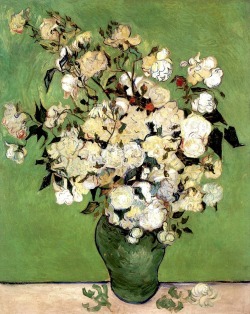 artist-vangogh:  A Vase of Roses, Vincent van GoghMedium: oil,canvashttps://www.wikiart.org/en/vincent-van-gogh/a-vase-of-roses-1890