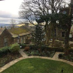 thelongvictorian: This is the view from Charlotte Brontë’s bedroom (now the Brontë Parsonage Museum), Haworth, Yorkshire. Charlotte was an English novelist and poet, the eldest of  the three Brontë sisters whose novels became classics of English