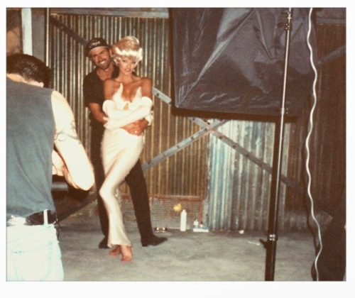 lalinda-evangelista:  Backstage at the set of the “ Too Funky” video (1992)