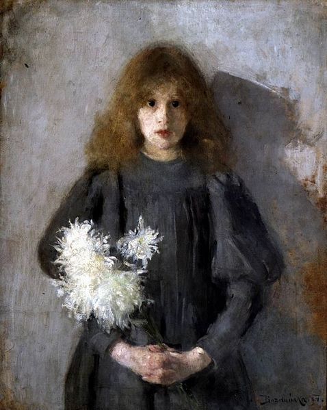 Girl with chrysanthemums by Olga Boznańska 1894National Museum - Kraków, Poland