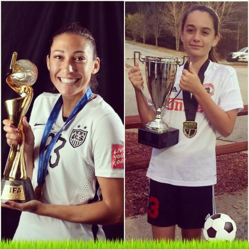 Anyone else see a resemblance in @christenpress and Giada? ❤️⚽️ #soccer #soccermom #soccerlife #uswn
