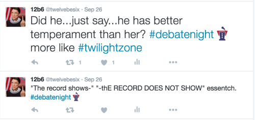 my tweets from the 2016 first presidential debate, in order as jumbled as the debate was