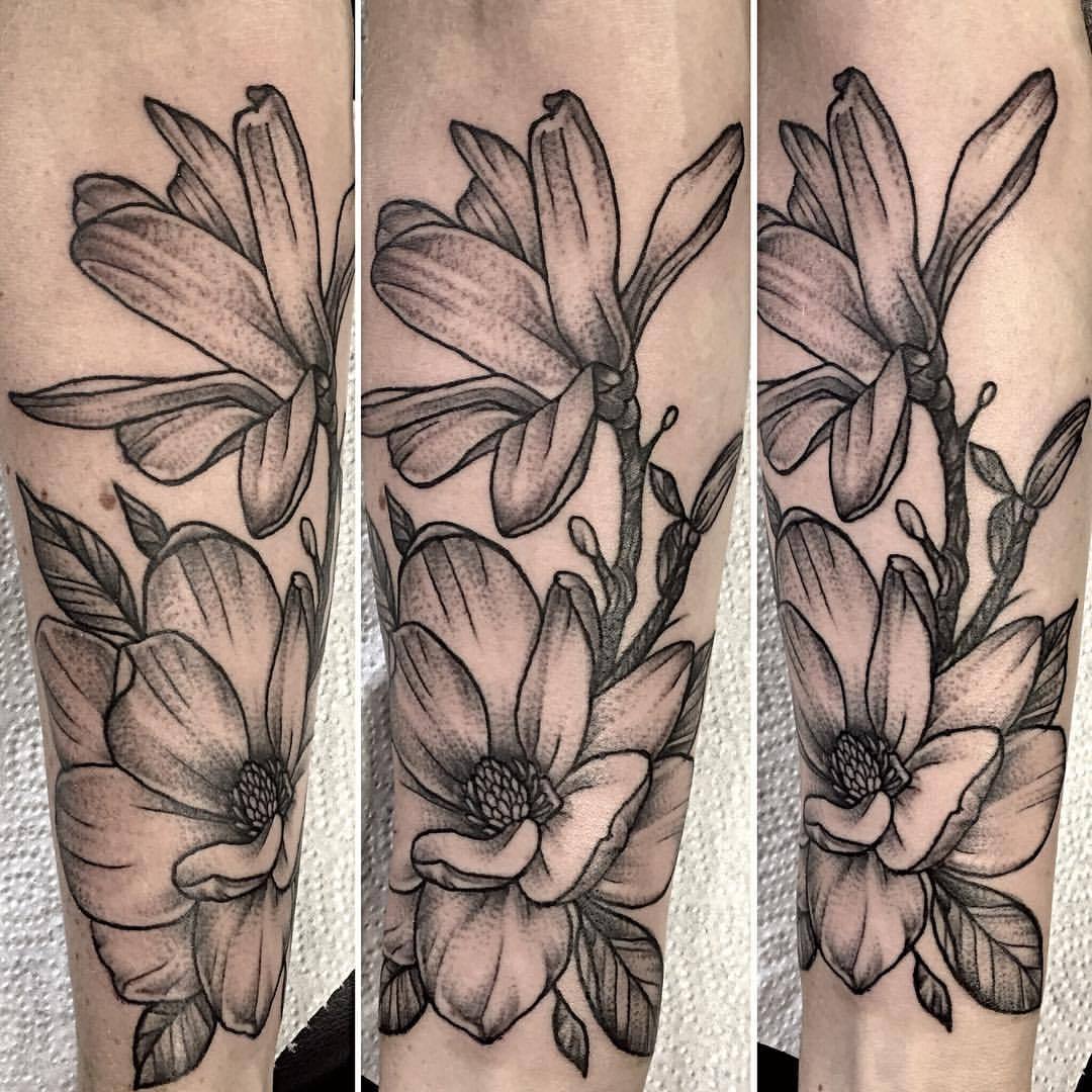 Floral forearm sleeve by me Stefani Stipple  Iron Thorn Tattoo in  Trexlertown PA  rtattoos