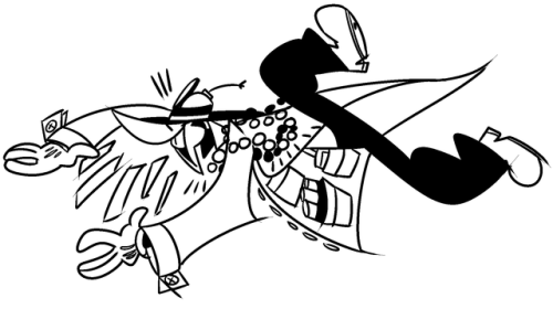 Refs of my Cuphead oc, Sneaky Pete! He’s a roulette npc where you can buy an item at a discoun