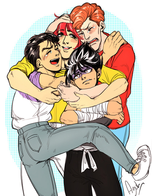 common-boob:  I just got informed that the anime of Yu Yu Hakusho reached its 23rd birthday on this October 10th and I shed a tear. So here have my favourite boys from my childhood (and still today) hug the fuck out of each other ♥♥  