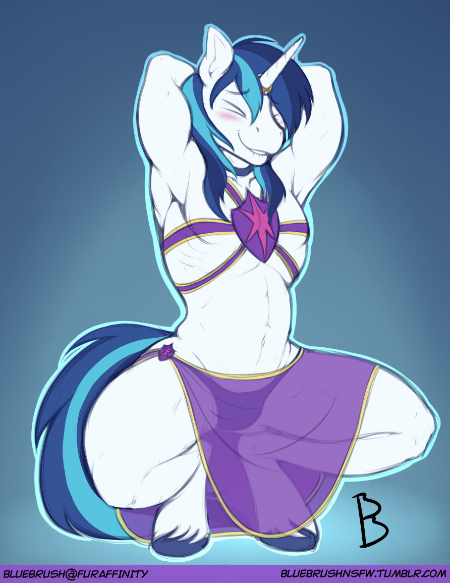 feelin-fristy:bluebrushnsfw:  Patreon Commission: Shining Armor Belly Dancing? 