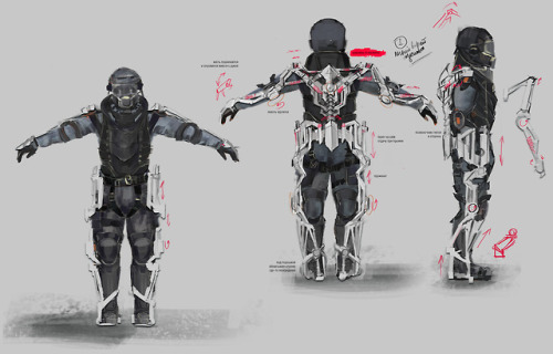 Check out some of the concept art, which I made for mobile shooter Exorder))