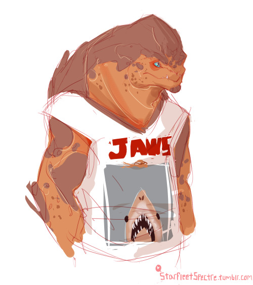 starfleetspectre: first request jr in a jaws shirt