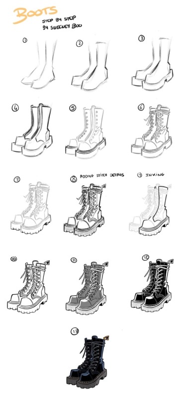 How to Draw Anime Shoes and Boots  Easy Step by Step Tutorial