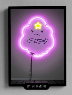 adventuretimestuffz:  Adventure Time Lumpy Space Princess Neon Print Download.