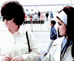 ladypresley:  Disneyland, 1966; Priscilla with Patsy Presley, her mother Ann Beaulieu,