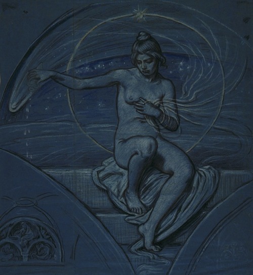 f-featherbrain: Study for ‘Stella Funesta’ (‘The Evil Star’) Elihu Vedder (U