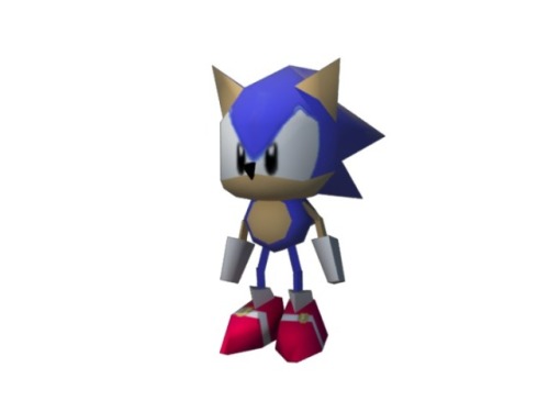 lowpolyanimals: Sonic the Hedgehog from Sonic Jam