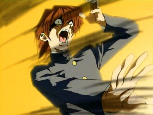 dragontamer05:The many faces of kaiba when facing defeat. Episode 1 of yugioh. god he has some hilar
