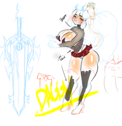 shizuerenai:   Adding pork buns on pup di’s hair~ also this useless outfit makes me happy  her skirt might as well be a belt! nomnomnom♥ I wish my darkknight had slutty gear like this. Lemme dream ♥  &lt; |D’‘‘‘