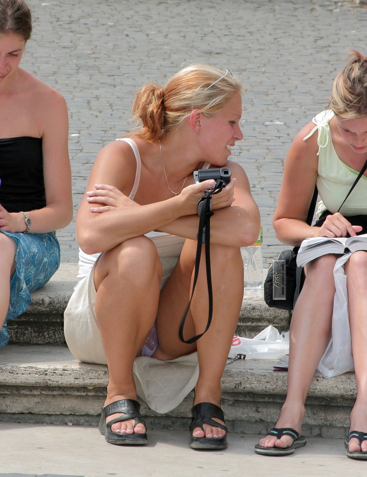 Candid braless mature