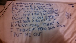 extrasad:  I wrote on my bed. IM GONNA CRY  