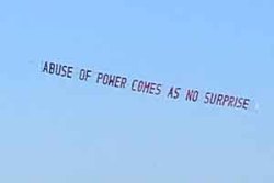 boyirl:  Airplane Banner Truisms; Oct.26 - Nov. 7 2004For New York City © 2004 Jenny Holzer 