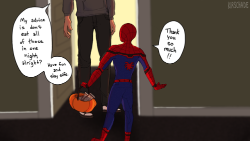 kirschade:HAPPY HALLOWEEN FROM VENOM AND SPIDEY GO OUT THERE AND GET LOTS OF CHOCOLATEbonus: 