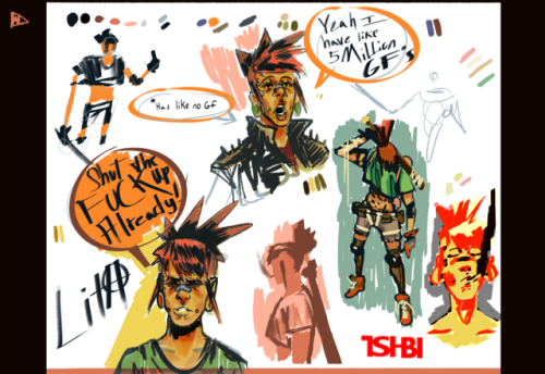 Heres some character sketchings of the main character of my BASH Comic! I havent been posting alot s