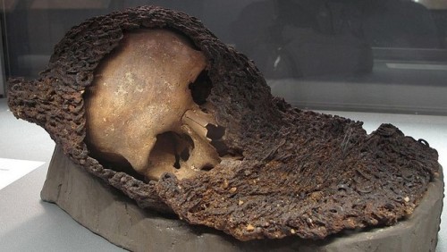 armthearmour: Another of the skulls fused with a maille (chainmail) Coif recovered from the site of 